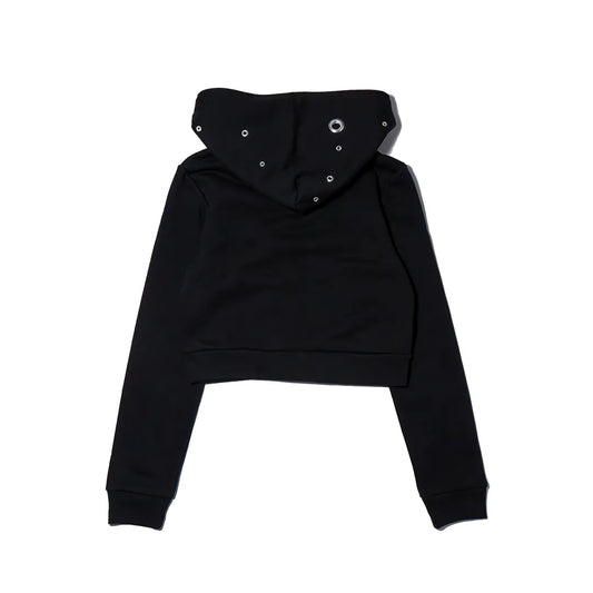 Pierced Patch Zip Hoodie